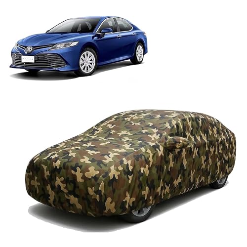 Image of Sulfar 100% Waterproof Car Body Cover Compatible with Mirror for Toyota Camry with Long Lasting Durable Material (Triple Stitched, Full Bottom Elastic, Camouflage Army)