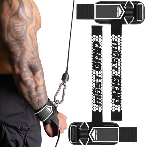 MOST GRIP Drip Glue Non-Slip Wrist Straps for Weightlifting 2-in-1 Lifting Straps with D Rings for Cable Machine Workout 10mm Neoprene Padded Wrist Wraps for Weight Lifting Deadlift (Black-White M (6.3-8.3Inch))
