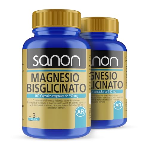 PACK 2 SANON Magnesio Bisglicinato 100 cápsulas vegetales