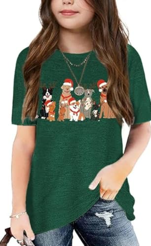 Image of Graphic Tees for Girls Kids Summer Tops Crewneck Short Sleeve T Shirt 5-14 Years