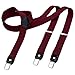 Produktbild DonDon Hosenträger Herren dunkelrot schmal 2,5 cm - Extra starke Clips für Anzug - Hosenträger Herren extra stark - Ideal für Männer oder Damen Rockabilly Suspenders
