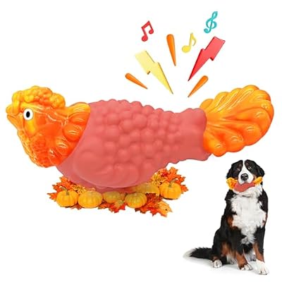 WinTour Tough Dog Toys for Aggressive Chewers, Dog Chew Toys for Large Dogs, Turkey Indestructible Squeaky Dogs Toy to Keep Them Busy