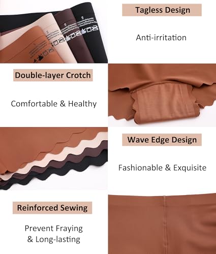 Image of CUTE BYTE Womens Seamless Boy Shorts Underwear Soft Stretch No Show Boxer Shorts Briefs Panties for Ladies 4 Packs