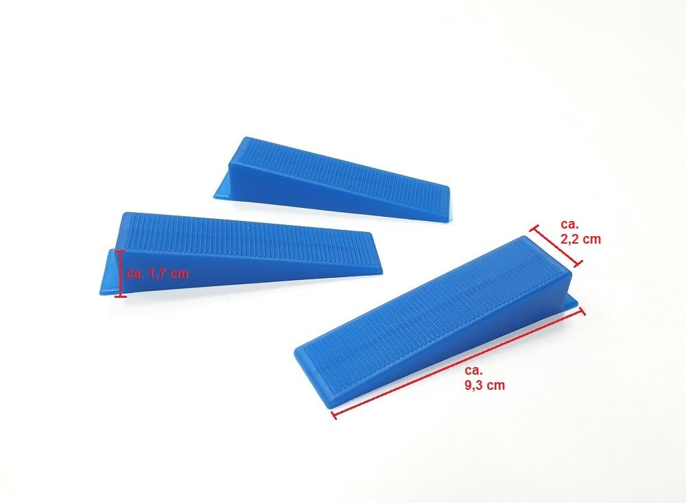 Sistema di livellamento per piastrelle, colore blu, spessore 3 – 12 mm, set XXL, 2 mm, 6000 linguette, 2000 cunei + pinze, sistema di posa delle piastrelle, sistema di livellamento delle piastrelle