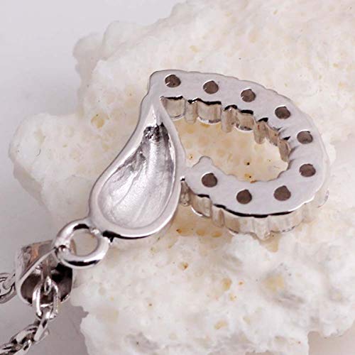 Naszyjnik 925 Sterling Silver Set Serce Wisiorek Wisiorek Inkrustowany Kamień