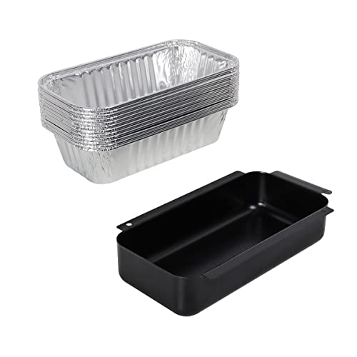 SafBbcue 9328812P06 Grill Grease Drip Pan for Charbroil Gas Grill Drip Tray G416-0015-W1 Grease Cup Catcher Holder with 12 Pack Aluminum Foil Disposable Liner for Charbroil Grills Replacement Parts