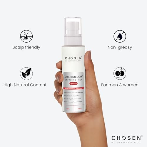 Image of CHOSEN Morning Lark Caffeine + OptiMSM Hair Growth Serum | Boosts Hair Growth, Thickens Strands, Safe & Natural | 100ML