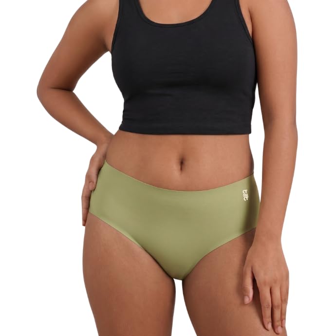 tilt Seamless Mid Waist Panties for Women | Soft & No Show with Full Coverage Underwear| 5-8ml Absorbent Gusset|Gynaec Recommended (Pack of 3)-picture-46