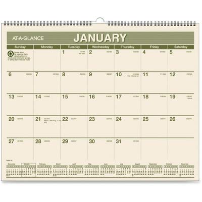 AT-A-GLANCE 2014 calendario de pared mensual, 15 x 12 pulgadas (PMG77-28)