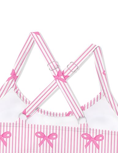 Image of Girl Swimsuit One Piece Cutout Ruched Bathing Suit for Girls Color Block Adjustable Straps Pad Swimwear 9-18y