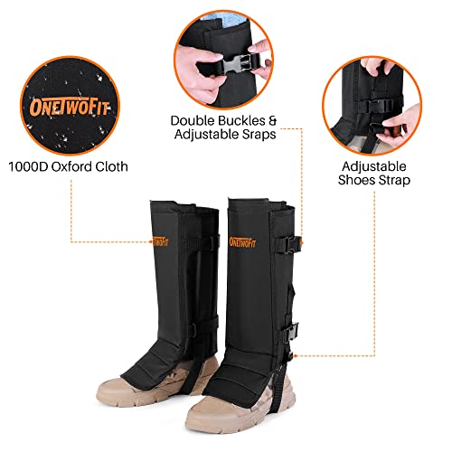 Onetwofit Snake Gaiters, Adjustable Snake Chaps For Men Women Hiking Hunting With Removable Knee Guards, Carry Bag, Foot Strap, Lightweight Snake Bite Protection For Lower Legs #TOP5