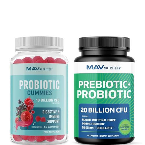 Probiotic & Prebiotic Capsules and Probiotic Gummies | Complete Gut Health, Digestion, and Immune...