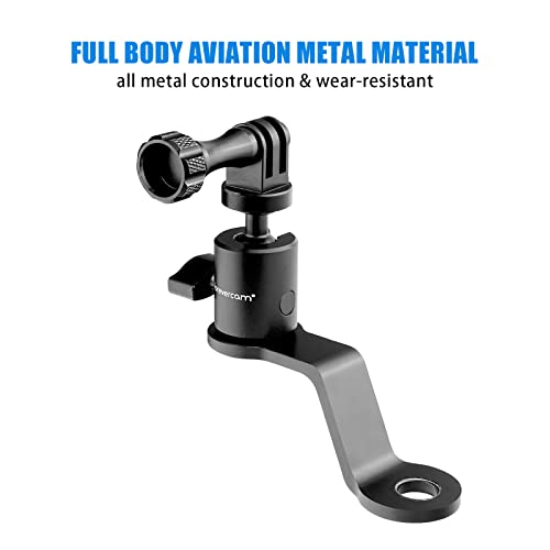 Forevercam Motorcycle Rearview Mirror Mount For Gopro Motorcycle Aluminum Bracket Holder (360 Degree Rotation & 10Mm Hole) Compatible With Gopro Hero 11/10/9/8/7/6/5/4/3 Dji Osmo Action Camera #TOP1