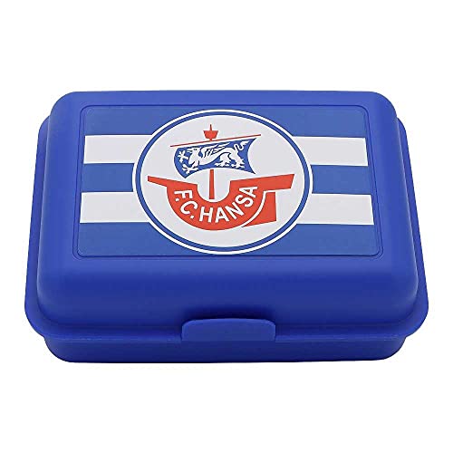F.C. Hansa Rostock Brotdose - Streifen - Lunchbox, Frühstücksbox, Vorratsdose - Plus Lesezeichen Wir lieben Fußball Cover