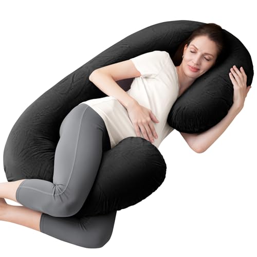 1 MIDDLE ONE Pregnancy Pillow, C Shaped Full Body Pregnant Women Sleeping Pillow for Maternity...