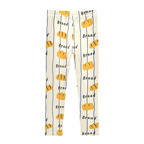 Cute Simple Bread Girls Leggings Soft Comfortable Athletic Leggings Dancing Pants for 4-10 Years2