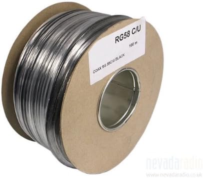 Nevada RG58CU MiL Spec Low Loss 50 Ohm Coaxial Cable 100m Drum