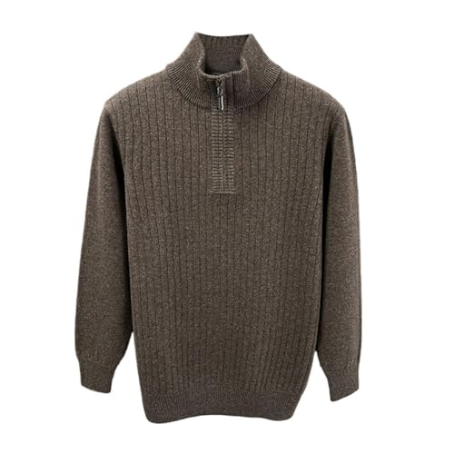 Pull en cachemire homme hiver chaud à col montant zippé vêtement automne
