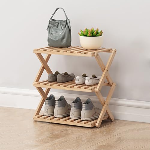 Étagère à chaussures pliable en bambou véritable sto nizer - 2