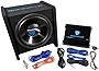 Rockville RV12.1C 600w 12' Loaded Car Subwoofer Enclosure+Mono Amplifier+Amp Kit,Black