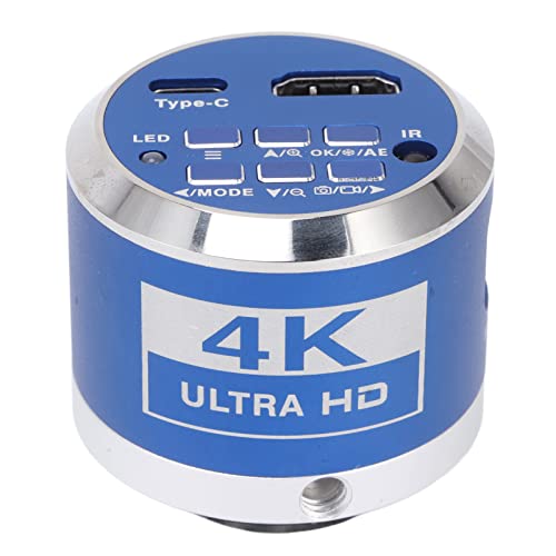Fotocamera per Microscopio, Fotocamera per Microscopio Video Digitale Elettronico Industriale 4K 1080P HDMI con Telecomando, Sensore CMOS Ad Alta sensibilità, Fotocamera (Spina