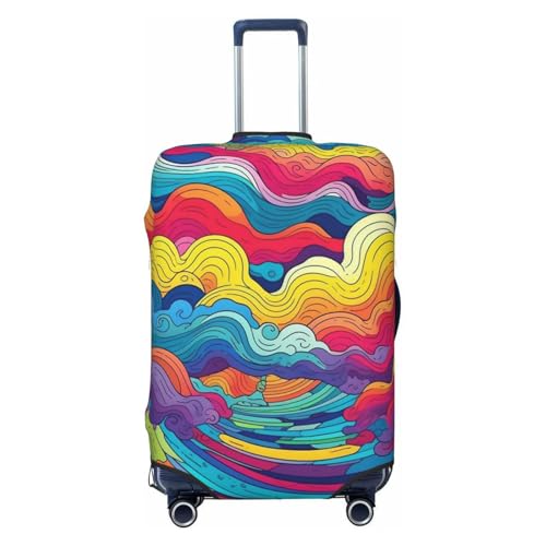 Luggage Cover for Travel Elastic Suitcase Cover Rainbow pattern Luggage Covers Fashion Suitcase Protector Thickened Baggage Cover Dustproof Suitcase Sleeve Fits 18-32 Inch Luggage