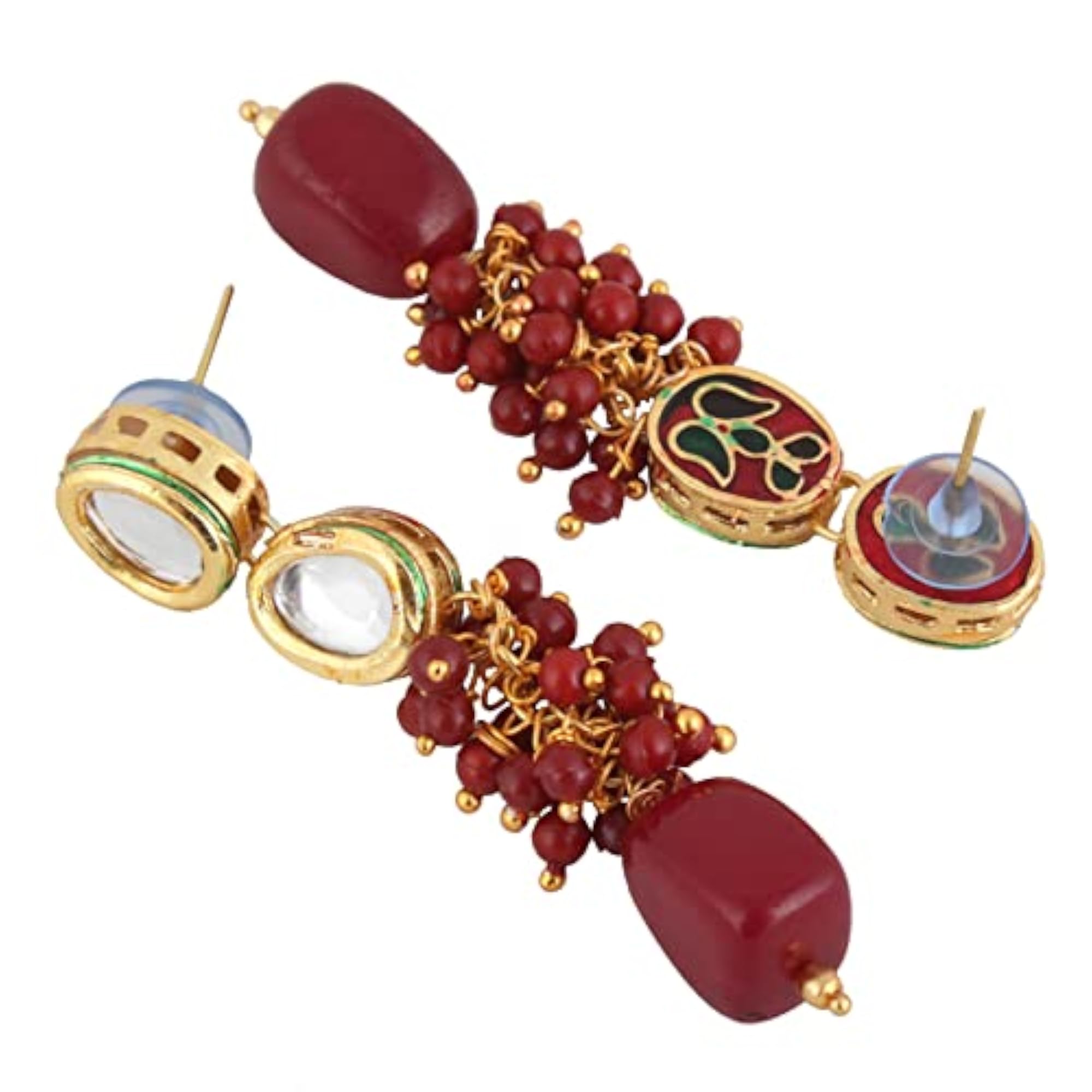 Meenakari 18k Plated Tika Earring Combo Set