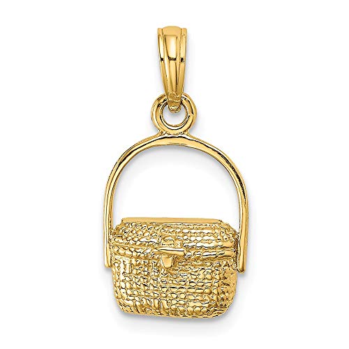 Solid 14k Yellow Gold 2-D Nantucket Basket Charm