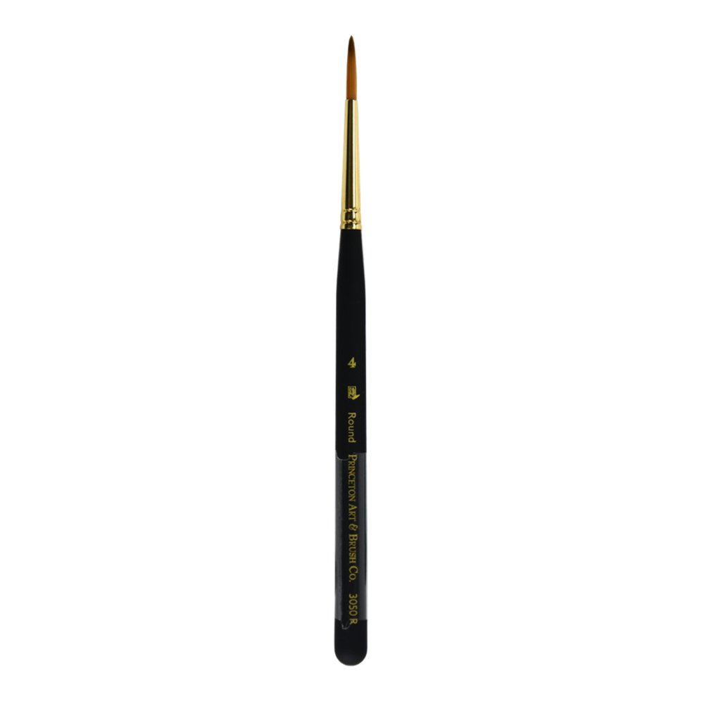 Princeton Artist Brush, Mini-Detailer Brushes for Watercolor, Acrylic and Gouache Series 3050, Round Synthetic Sable, Size 4