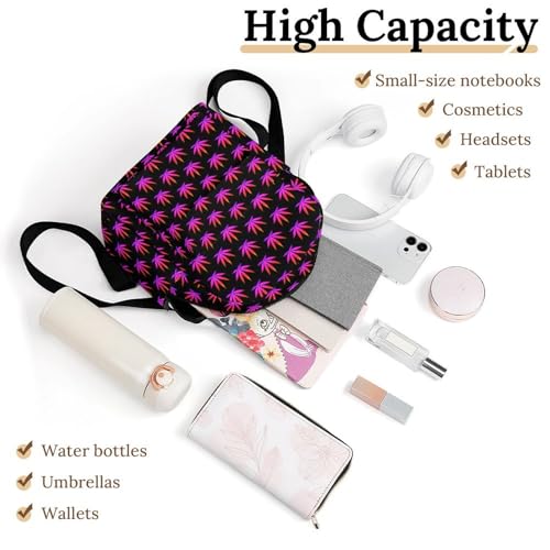 Rainbow Pot Leaf Casual Women's Backpack, Lightweight, Waterproof, Versatile Daily Bag3