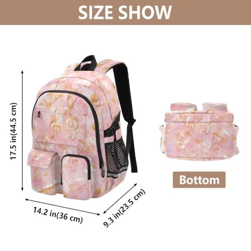 Mochila para laptop rosa dorado que alivia el peso de tus libros 3