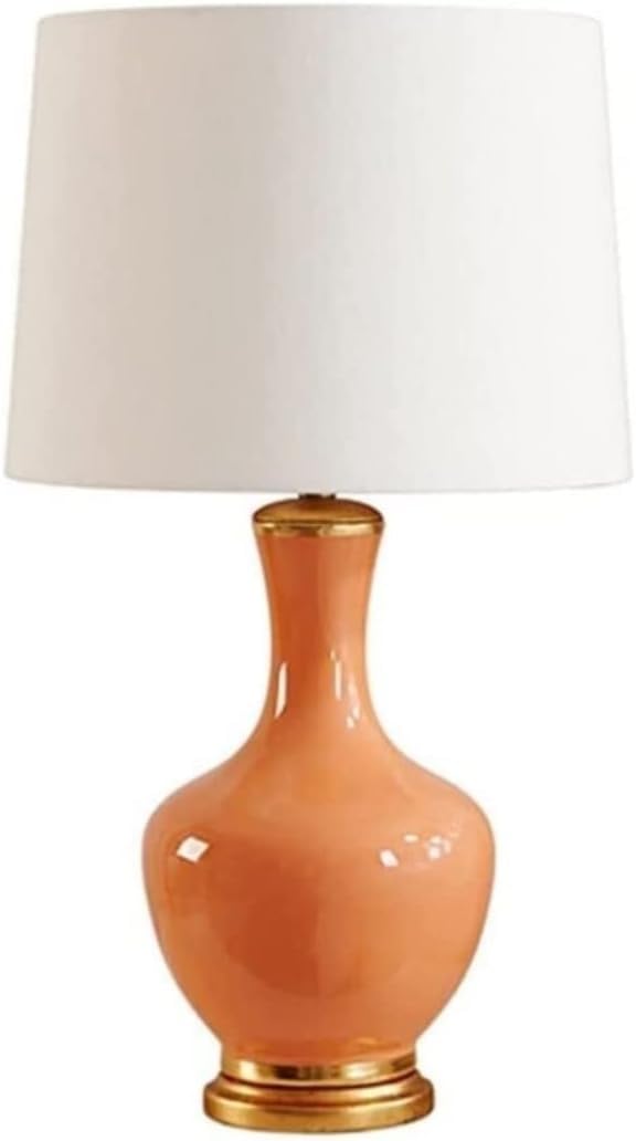 Lampe de table céramique orange grande lampe chevet tissu chambre coucher