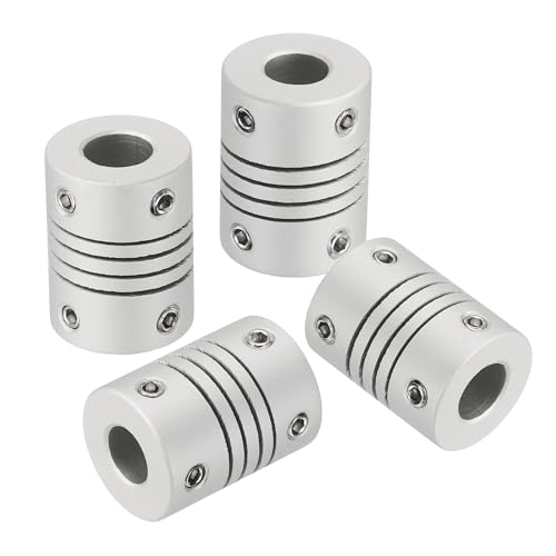 QUARKZMAN 4Stk Flexible Kupplungen 6.35mm Bis 7mm Aluminiumlegierung Verbindungsstück Flexible Wellenkupplungen Motorkupplung Für 3D Drucker CNC Maschine Motor Encoder D15 x L20mm