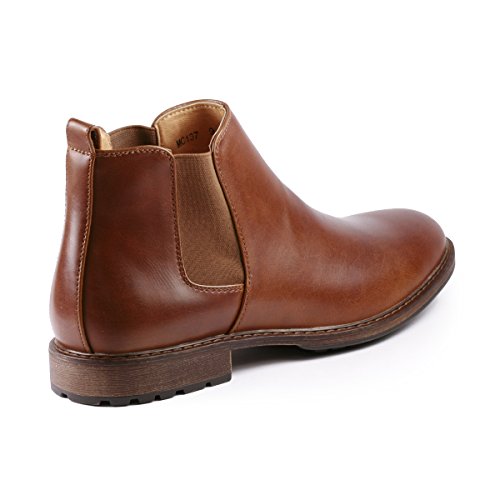 Metrocharm MC137 Men's Formal Dress Chelsea Ankle Boot (10.5 D(M) US, Brown)