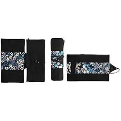 Telas Cortinas Livianas Estuche Pinceles Liviano Estuche Enrollable Porta Pinceles Cortina De BolíGrafo para Estudiantes Artistas Escritores Niños Escuela Oficina Blue