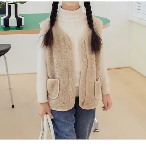 Image of Toddler Boys Girls Sherpa Fleece Vest Winter Gilet Fall Warm Outerwear