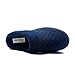 Slippers for Men Memory Foam Warm Cozy Slip On Home House Shoes Rubber Sole Non-Slip Indoor Outdoor Winter (9, Navy)