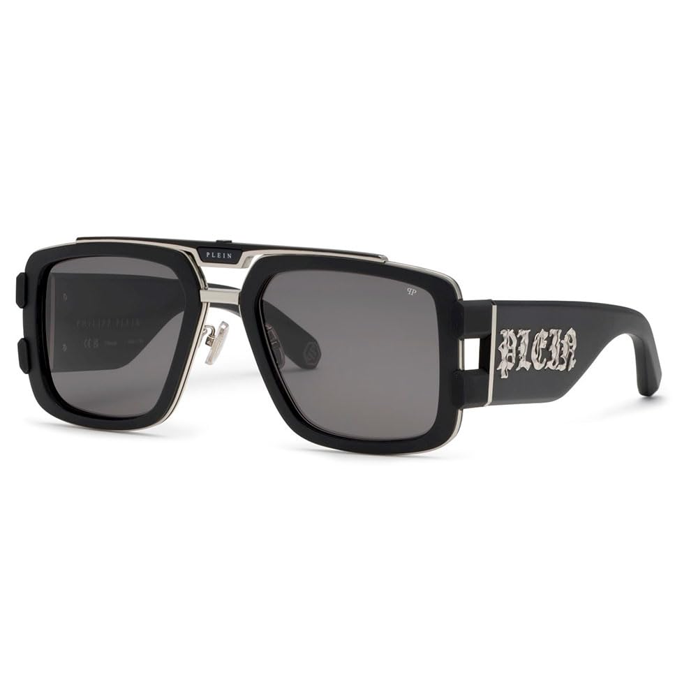 Philipp Plein SPP128V 0K07 PALLADIO LUCIDO C PARTI NERO SEMILUCIDO 58 21 145 MAN Sunglasses