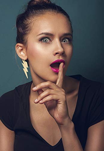 IDB Delicate Filigree Dangle Lightning Bolt Drop Hook Earrings - Available in Silver and Gold Tones4