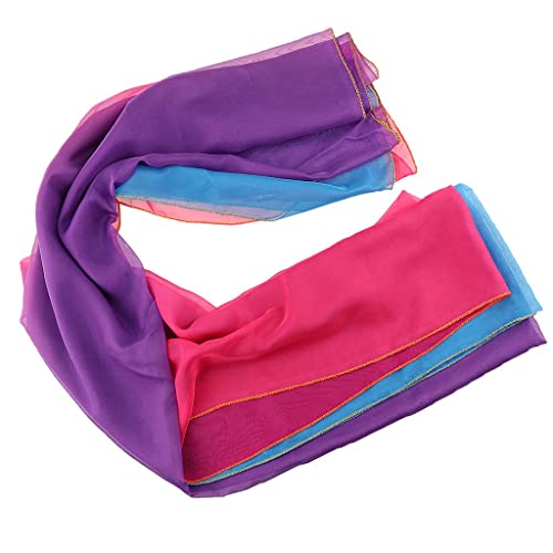 Bonarty Cachecol de véu feminino boêmio lenço de quadril cinto para dança do ventre - Multi roxo azu