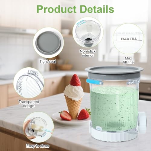 PCTTOIL 4 Stück Behälter für Ninja Swirl by CREAMi Softeis- & Eismaschine, Swirl Pints und Deckel kompatibel mit Ninja NC700 NC701EU Serie, BPA-frei & Spülmaschinenfest(farbige Deckel)