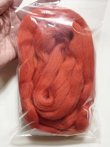 LM066-030 MOREZMORE Wool Roving for Needle Felting 30g 1 Ounce Cardinal RED Merino 100% Wool Fine Grade