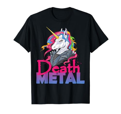 Lustiges Heavy Metal Einhorn Punk Unicorn Festival T-Shirt