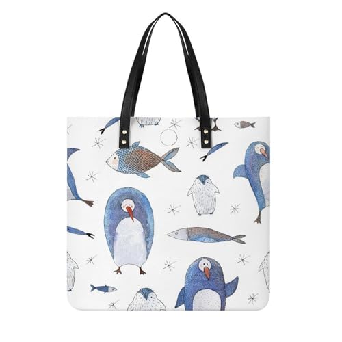 Sac shopping pingouin et poisson idéal pour vos voyages et escapades