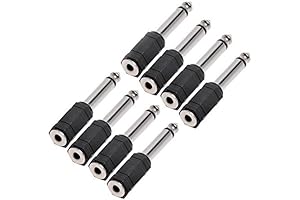 Zramo® Professional 8-Piece Microphone Adapter Plug Converter, 6.35mm 1/4 Male to 3.5mm...