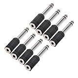 ZRAMO Professional Converter Adapter 8 Piece 6.35mm 1/4 Male to 3.5mm 1/8 Female Mono Audio Mic Plug Adapter Jack, Microphone Accessory