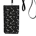 White Dandelion Flowers s Phone Wallet Purse Hanging Mobile Pouch Black Pocket