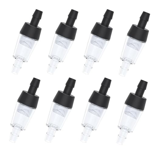 ISTUSHEWILL 8 Pcs Aquarium Check Valves, One Way Non-return Protector, Air Pump Accessories for 3/16 Inch Airline Tubing Fitting Black