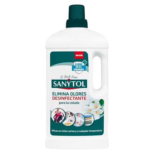 Sanytol - Desinfectante Textil para todo tipo de ropa, Elimina el 99,9% de Gérmenes y Malos Olores, Perfume Limón - 1,2L
