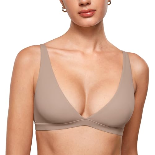 Image of INLYRIC Women's Inbarely Soft Plunge Bralette - Deep V Unlined Triangle No Padding No Underwire Sexy Comfort Sleep Bra